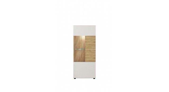 Wall unit Aro with LED light White mat & Grandson Oak